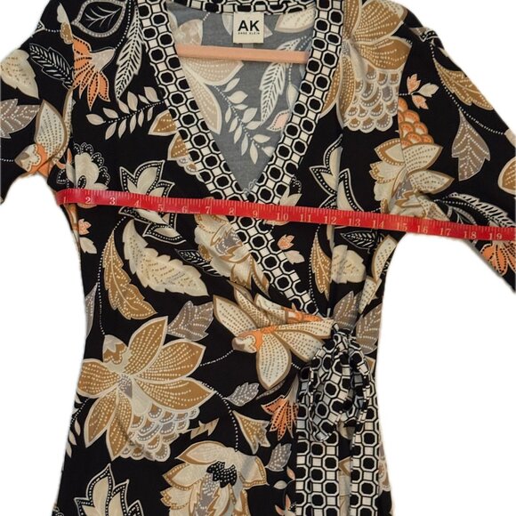 AK Anne Klein Fall Floral Wrap Dress – Size M - Picture 5 of 7